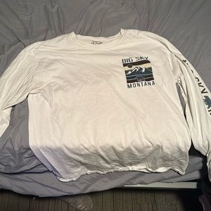 Blue 84 Long Sleeve Big Sky Tee White